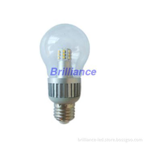 5W B22 LED Light, Clear Cover, 480-550lm,300° Beam Angle, Warm White